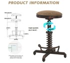 Topower Industrial Retro Vintage Farm Pu Seat Tractor Stool Kitchen Swivel