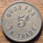 1909 Streator  Illinois Il Novak   Rettof  saloon   Good For 5   Trade Token