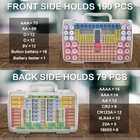 Battery Organizer Storage Holder Case With Double-sided  Garage Box With Tester