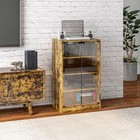 5-tier Media Stand Cabinet With Adjustable Shelves And Glass Doors