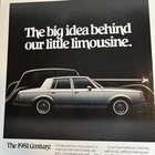 Vintage 1981 Buick Century Limited Sedan Print Ad Cat Automobile Garage Decor