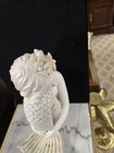 Large Ivory Heavy Plastic Mermaid Sculpture Figurine Nautical Coastal Home Decor