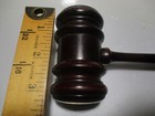 Vintage Wooden 10  Gavel Dark Wood Nice Patina Judge Auctioneer