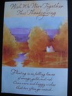 Unused Vintage Greeting Card Hallmark 3-panel Thanksgiving Autumn Trees