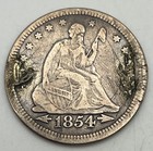 1854 Love Token Oil Well   Pump House  mrs  J e   On Usa Seated Liberty Quarter