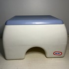 Vintage 1985 Little Tikes Kids Blue   White Step Stool Made In Usa Sturdy