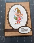 Water Colored Mouse With Present Christmas Card Kit Made With Some Stampin Up
