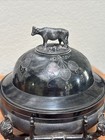 Antique Victorian Taunton Silver Plate Cow Lidded Butter Dish 1032 W  Insert