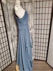 David s Bridal  One Shoulder Chiffon Gown Blue Maxi Dress Sz 12 Mother Of Bride