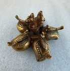 Old Brass Tikka Box  Brass Flower Shape Sindhur Tika Box Mascara Box Kumkum Box