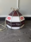 Vtg Coca Cola Tiffany Style Hanging Swag Lamp Stained Glass Look Light Refreshin