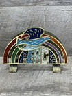 Vintage Enamel Brass Peace   Love Double-sided Graphic Napkin mail Letter Holder