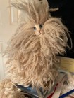 Signed Vintage 1984 Loeber Cat Mohair Beige tan With Blue Eyes   Excellent