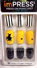 Kiss Impress Press-on Nails Short Halloween Yellow Black White Witch Glow Indark