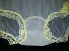 Vintage 50s Yellow Sheer Chiffon Nylon Lace Mushroom Gusset Granny Panties L Euc