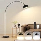       Arc Floor Lamp For Living Room With Remote  Black Standing Modern