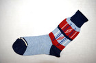 Vintage Socks King James Argyle 40s 50s Size Boy s 8 Blue Red Yellow 7  X 7 