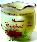 Stratford Tx Texas Uranium Antique Custard Glass Souvenir Trinket Bowl Cup 
