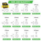 110 Pcs 304 Stainless Steel Metal Flat Washers For Screws And Bolts  Fender Wash