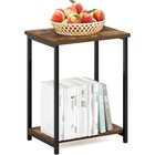 Modern 2-tier Side Table Open Shelf Storage Metal Frame Nightstand Furniture New