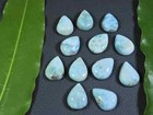12x16mm Blue Larimar Natural Cabochon Pear Loose Gemstone Lot 12pcs 108cts  K284