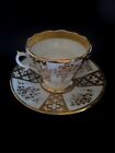 Antique German Kpm Porcelain Cup   Saucer Heavy Gold Decoration 19th C 