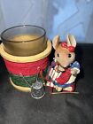 Collectible Yankee Candle Knitting Christmas Mouse Votive Candle Holder  Vtg