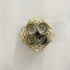 Vintage Lipstick Holder 4 Tube Gold Tone Filigree Hollywood Regency
