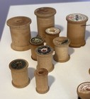 Lot Of 29  Large 6  Medium small 23 Vintage Wooden Thread Spools 20 With Thread