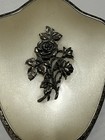 Vintage Vanity Set Hand Mirror And Brush Roses Silver Plated 