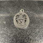 Patterson Family Crest Pendant Silver Tone Heraldic Coat Of Arms Oval Charm