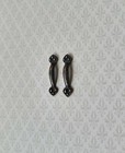 Dollhouse Miniature Door Handles Tudor Style X2 Black Chrome Finish 1 12 Scale