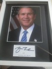 George W  Bush Usa President Signed autographed Matte Cut Framed Jsa Certified
