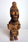 Rare Terracotta Benin King African Carving Statue  