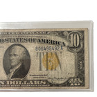 1934 A Series Ten Dollar Bill Silver Certificate Gold Seal Note For North Africa