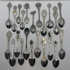 Vtg Souvenir Spoon Lot 22 State Landmark Travel Usa Silverplate Collectible