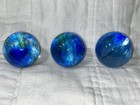 Lot Of Handmade Marbles Blue Art Glass Marbles 3 Artisan Glass Marbles 2    Each
