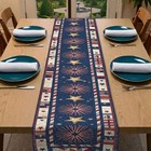 4th Of July Table Runner Red White Blue Firework Usa Patriotic Dining Decor Gift