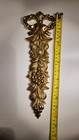 Vintage Brass Gold Swag Wall Decor Plaque Flowers Fruit Bow Ribbon