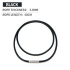 Men Women Black Leather Cord Choker Stainless Necklace Rope  steel Turn   Click 