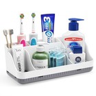 Bathroom Toothbrush Holder 7 Slot Countertop Organizer Vanity Storage Rack Set