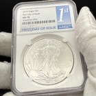 2019  1 American Silver Eagle Ngc Ms70 Fdoi Blue First Day Holder Pristine Mint 