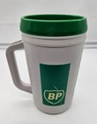 Vintage Bp Gas Station Aladdin Insulated Travel Mug Gray Green Retro Logo Cup