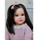 30  Finished Reborn Baby Dolls Girl Toddler Black Long Hair Rooted Handmade Gift