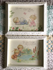 Homco Wall Pictures Vintage 1985 Framed 10  13 Bible Verse Nursery Room 2 Pc 