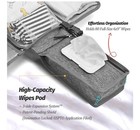 Pzu Portable  Waterproof Diaper Changing Pad With Wipes Pocket Grey