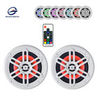 4pair 6 5  Marine Speakers With Rgb Led Lighting Coaxial Boat White Grille