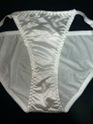 Vtg Style Glossy Classic Satin String Bikini Panties Bridal White Xl New