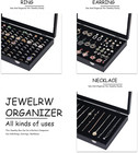 Ring Holder Organizer Box  Jewelry Display Case  Earring Necklace Storage Tray W