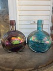 2 Wheaton President Eisenhower Carnival Glass Bottle Decanters Vintage 1969